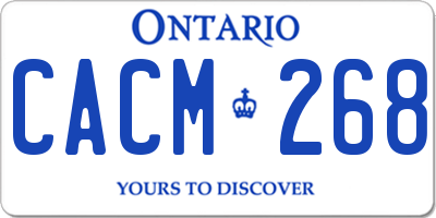 ON license plate CACM268