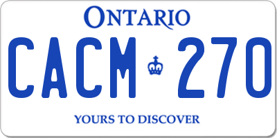 ON license plate CACM270