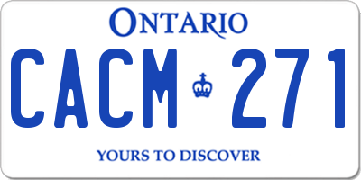 ON license plate CACM271