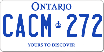 ON license plate CACM272