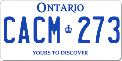 ON license plate CACM273