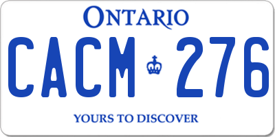 ON license plate CACM276