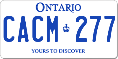 ON license plate CACM277