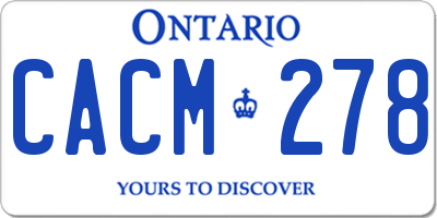 ON license plate CACM278