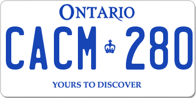 ON license plate CACM280