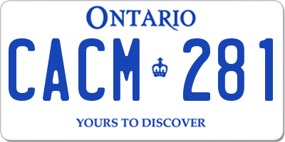 ON license plate CACM281