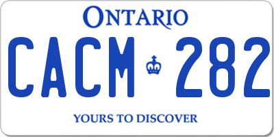 ON license plate CACM282