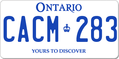 ON license plate CACM283