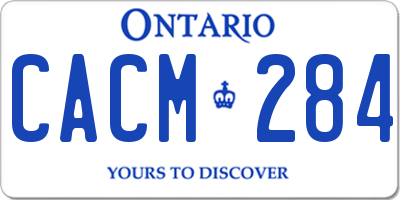 ON license plate CACM284