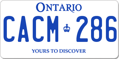 ON license plate CACM286