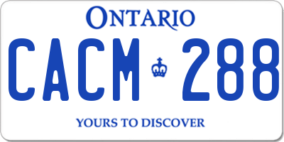 ON license plate CACM288