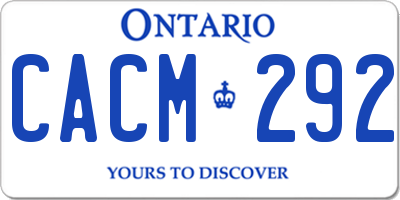 ON license plate CACM292