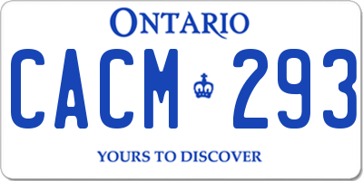 ON license plate CACM293