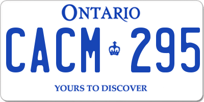 ON license plate CACM295