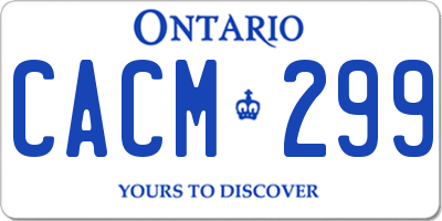 ON license plate CACM299