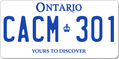 ON license plate CACM301