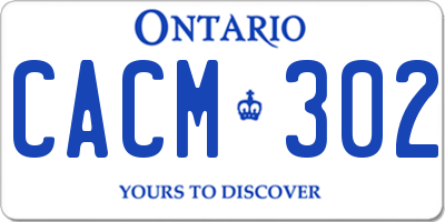 ON license plate CACM302