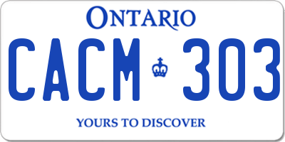 ON license plate CACM303