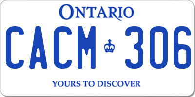 ON license plate CACM306