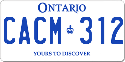 ON license plate CACM312