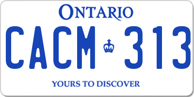 ON license plate CACM313