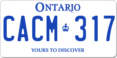 ON license plate CACM317