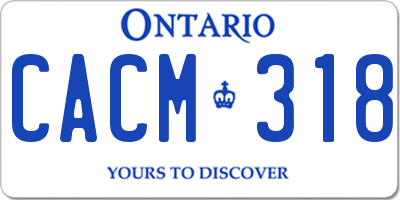 ON license plate CACM318