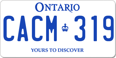 ON license plate CACM319