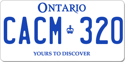 ON license plate CACM320