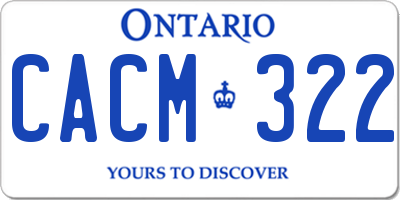 ON license plate CACM322