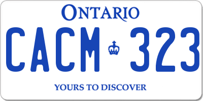 ON license plate CACM323