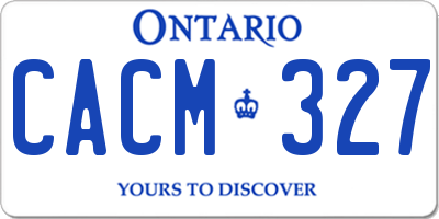 ON license plate CACM327