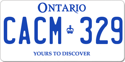 ON license plate CACM329