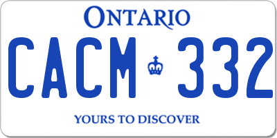 ON license plate CACM332