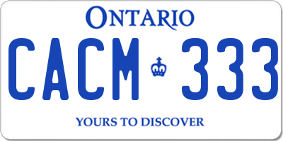 ON license plate CACM333