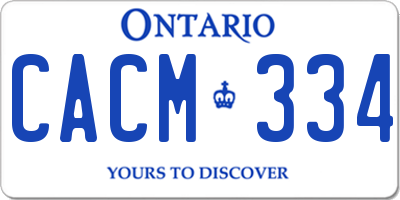 ON license plate CACM334