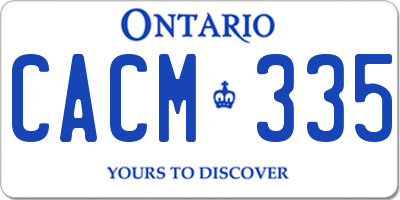 ON license plate CACM335