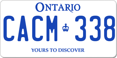 ON license plate CACM338