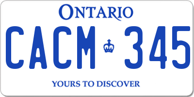 ON license plate CACM345