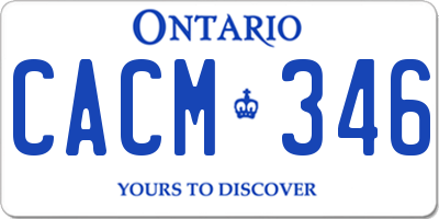 ON license plate CACM346