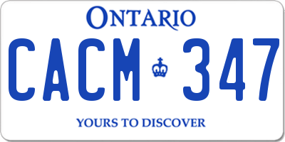 ON license plate CACM347