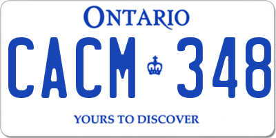 ON license plate CACM348