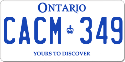 ON license plate CACM349