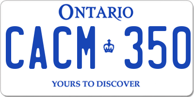 ON license plate CACM350