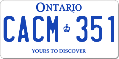 ON license plate CACM351