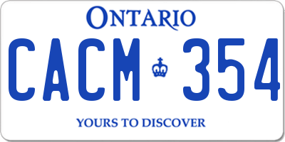 ON license plate CACM354