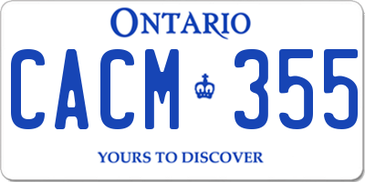 ON license plate CACM355