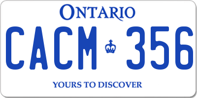 ON license plate CACM356