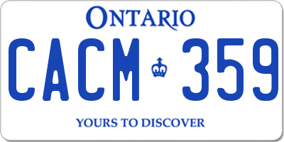 ON license plate CACM359