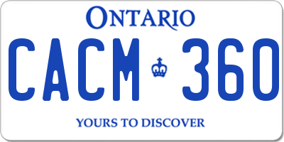 ON license plate CACM360